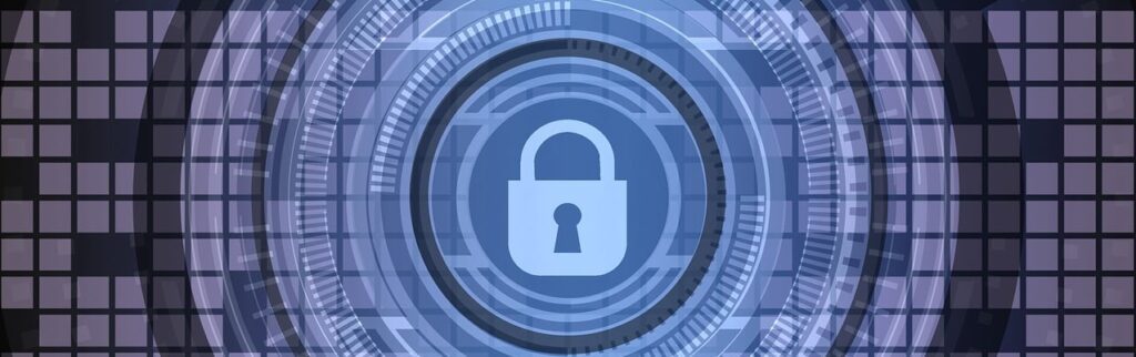 padlock in circles for security
